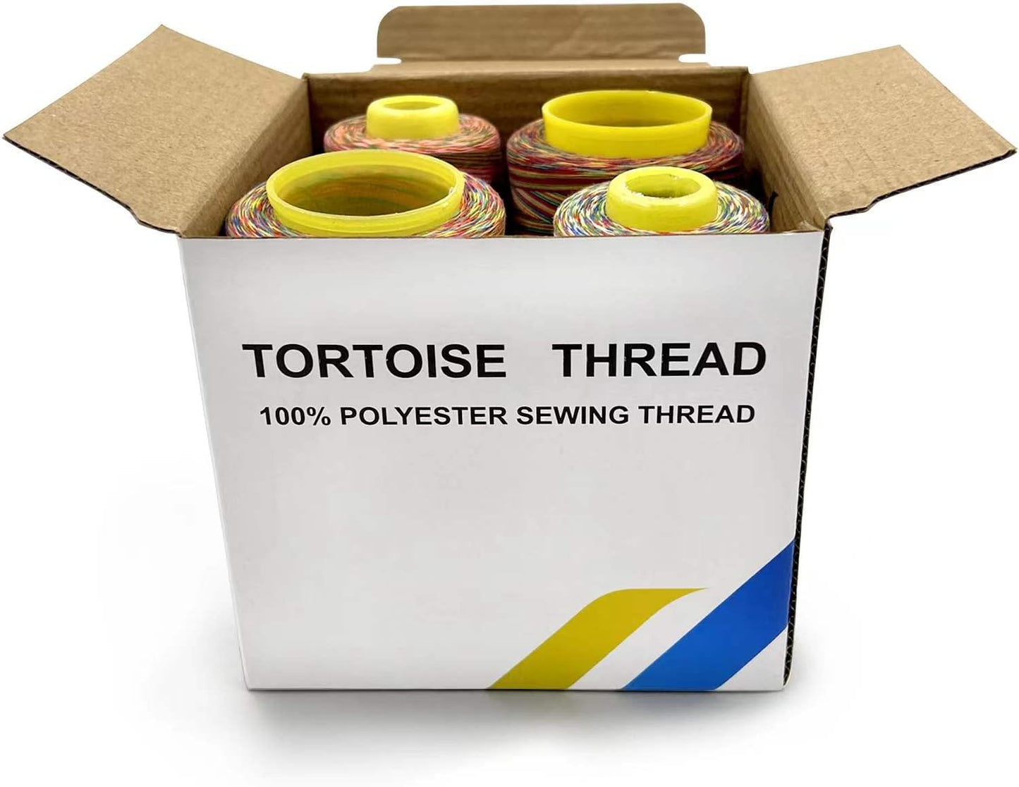 Tortoise 4 Cones of 3000 Yards Each Spool Thread for All Purpose, Serger, Overlock, Quilting, Sewing Machine - 40S/2 Rainbow-4