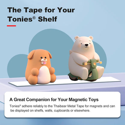 Thaibear Metal Strips (1.4'' Wide x 15 ft Long) Flexible Self Adhesive Ferrous Magnet Tape Roll