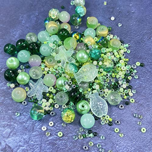 Assorted Glass Resin Beads Multi Size Colors Smooth Cracked Gravel Millet Spacer Beads for Bracelets Necklace Earring DIY Jewelry Making Craft
