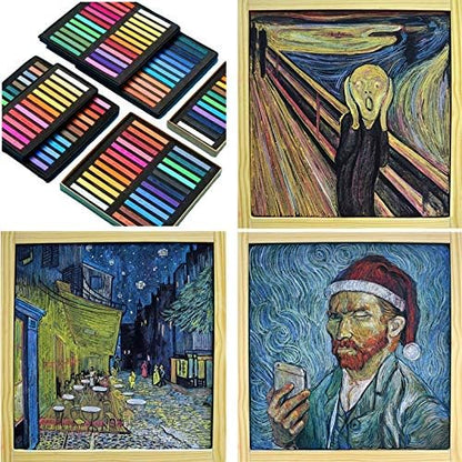 Non Toxic Artist Pastels,Square Soft Pastels Set,Chalks 12/24/36/48 Colors Soft Dry Pastel Artist Chalk Pastel Sticks for Office School Art Drawing Painting Supplies Professional Art Pastel (24Pcs)