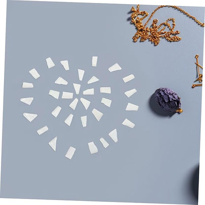 White Glass Mosaic Tiles for Crafts and Home Decor Irregular Small Glass Pieces for DIY Projects Sparkling Tiles for Artworks Stepping Stones and Backsplashes Bag