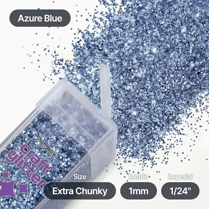 Craft Glitter Shaker Azure Blue 110g Extra Chunky (4.6 Ounce)