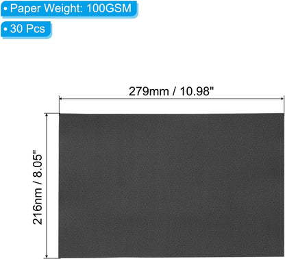 PATIKIL 30 Sheets Vellum Paper 8.5x11inches, Printable Translucent Paper 100GSM Colored for Invitations Laser Inkjet Printing Card Making Crafting Wedding Tracing, Black