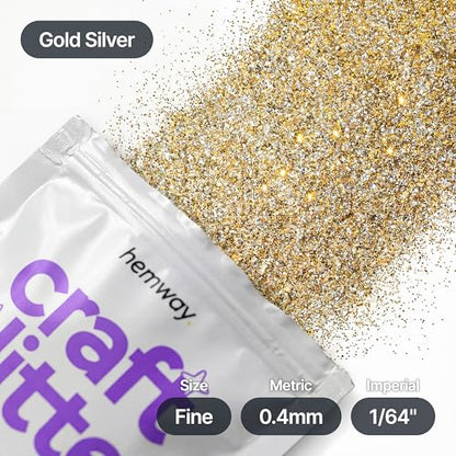 Craft Glitter Gold Silver 100g Fine Glitter (3.5 Ounce)