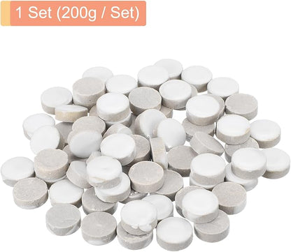 MECCANIXITY 200g Ceramic Mosaic Tiles for Crafts Bulk, Round White Ceramic Tiles for Mosaic Kits Garden Stepping Stone Cup Mat