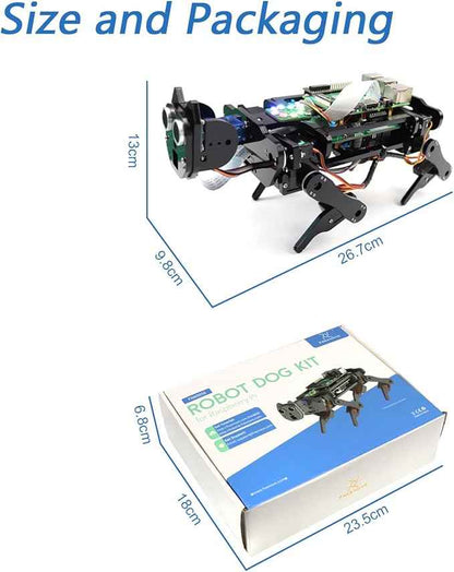 FREENOVE Robot Dog Kit for Raspberry Pi 5 4 B 3 B+ Zero 2 W, Walking, Self Balancing, Face Recognition, Ball Tracing, Ultrasonic Ranging, App Control, Camera, Servo (Raspberry Pi NOT Included)