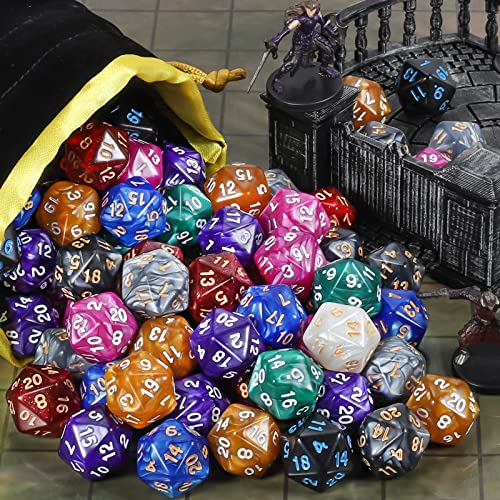 100pcs D20 Dice Set for Dungeon and Dragons (100 Count)