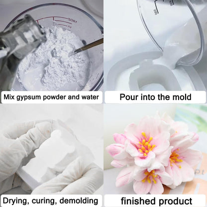3D Cherry Blossom Candle Mold Scented Candles Flower Silicone Molds for Resin DIY Epoxy Gypsum Crafts Handmade Soap Candle Making Supplies Chocolate Pastry Fondant Cake Decoration Floral Silicone Mold