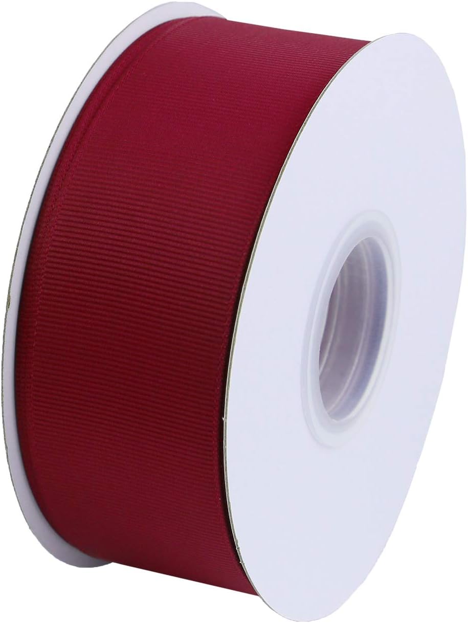 ITIsparkle 11/2" Inch Grosgrain Ribbon 25 Yards-Roll Set for Gift Wrapping Cake Decoration Party Favor Hair Braids Hair Bow Baby Shower Decoration Floral Arrangement Craft Supplies, Wine 275# - Crafty Corner