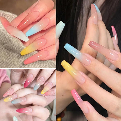 Neon Phosphor Nail Powder Set - 10 Colors, Fluorescent Glitter Gradient, Iridescent Rubbing Dust, Ombre Brush for DIY Nail Art