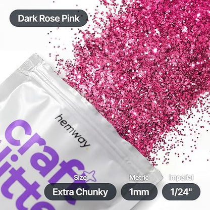 Craft Glitter Dark Rose Pink 100g Extra Chunky Glitter (3.5 Ounce)