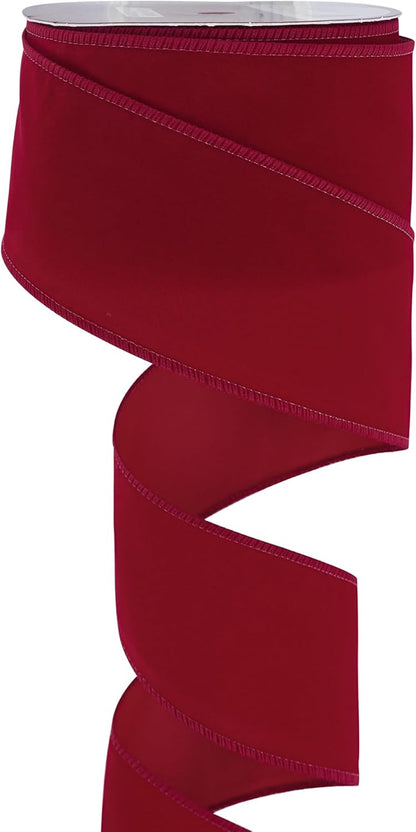 MEEDEE Red Velvet Ribbon - 2.5 Inch Wide, Wired, 25 Yards Spool - Velvet Christmas Ribbon for Tree, Wreaths, Bows - Crafty Corner