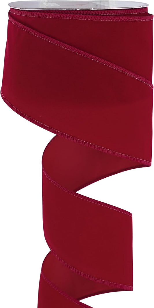 MEEDEE Red Velvet Ribbon - 2.5 Inch Wide, Wired, 25 Yards Spool - Velvet Christmas Ribbon for Tree, Wreaths, Bows - Crafty Corner