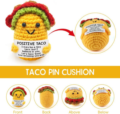 Taco Pin Cushion, Handmade Knitted Pincushions, Cute Pin Cushions Needle Holders for Sewing Quilting Accessory, DIY Crafts or Patchwork Decor