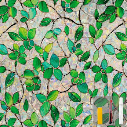 Window Privacy Film with Installation Tools Home Decorative Colored Glass Window Stickers Reusable electrostatic Rainbow Stickers
