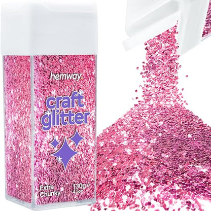 Craft Glitter Shaker Rose Pink 130g Extra Chunky (3.8 Ounce)
