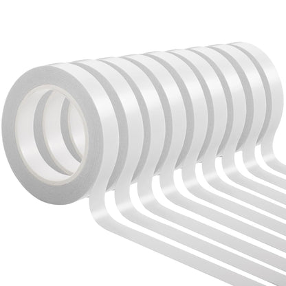9 Rolls Double Sided Tape for Crafts, Strong Double-Sided Tape, Scrapbook Tape, Double-Sided Adhesive Tape for Arts, Card Making, Scrapbooking Supplies, Gift Wrapping (0.4 in X 26.25Ft)