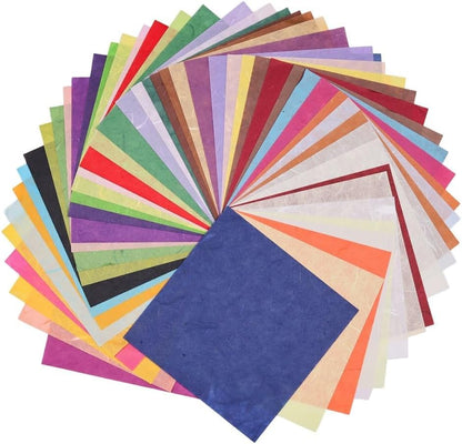 50 Colors 50 Sheets 6 x 6 Inches Natural Fiber Mulberry Tree Square Origami Paper Arts Folding Craft, Decoration Paper, Writing Painting Square Folding Paper for DIY Crafts (Mixed Color, 6"x6") - Crafty Corner