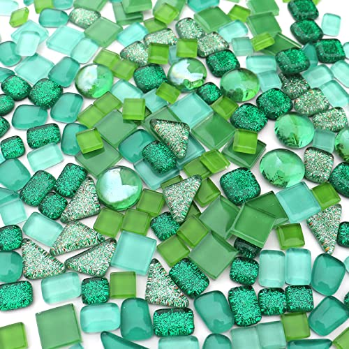 Assorted Green Irregular Crystal Mosaic Tiles (9 Ounce)