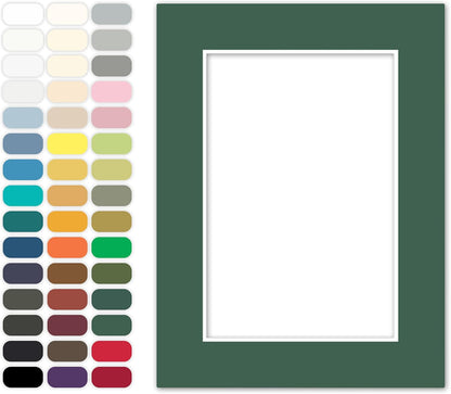 Poster Master Hunter Green Matboard – 4-Ply Acid-Free Picture Mat Board with 45° Beveled Cut, Made in USA, Custom Cut to Any Size, 1/16" Thickness for Framing & Displays