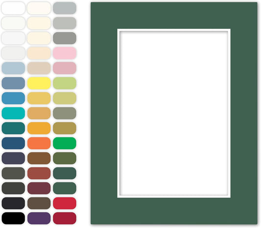 Poster Master Hunter Green Matboard – 4-Ply Acid-Free Picture Mat Board with 45° Beveled Cut, Made in USA, Custom Cut to Any Size, 1/16" Thickness for Framing & Displays