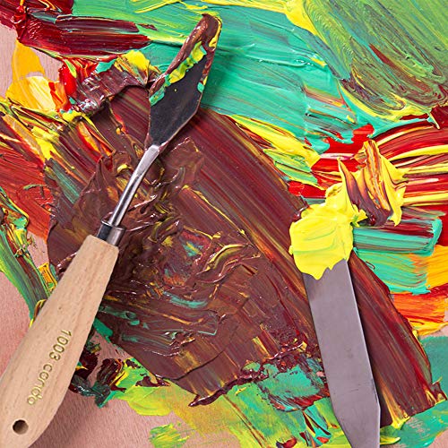 11 Piece Stainless Steel Spatula Palette Knife Professional Palette Knife Painting Wood Handle (11 Count)