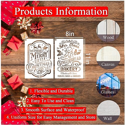 10 Pieces Christmas Stencils Reusable (10 Count)
