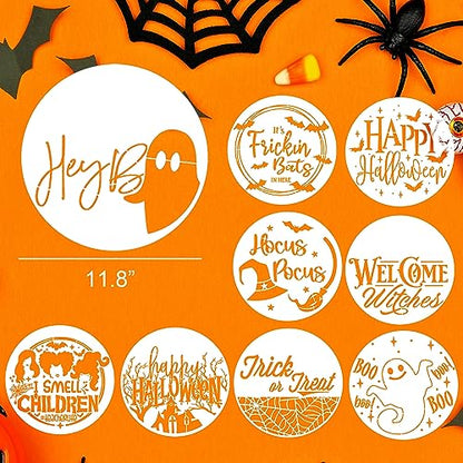 Halloween Stencils for Painting on Wood 12inch Round Halloween Stencil (9 Count)