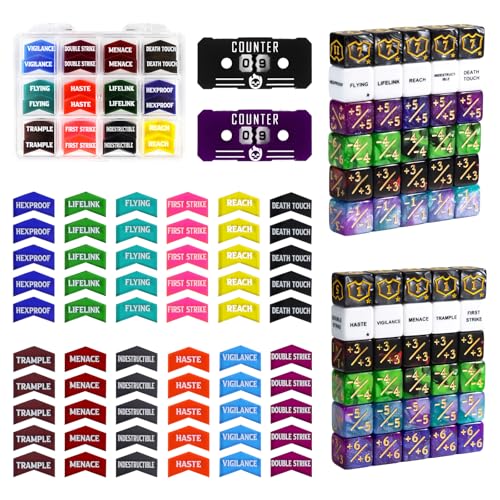 122Pcs MTG Dice Counters Keyword Counters Life Counter 1