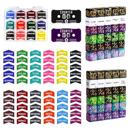 122Pcs MTG Dice Counters Keyword Counters Life Counter 1
