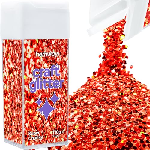 Craft Glitter Shaker Red Holographic 110g Super Chunky (3.9 Ounce)