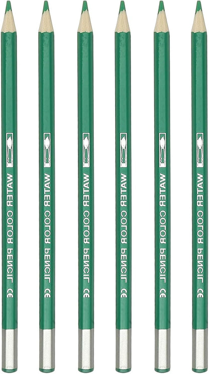PATIKIL Watercolor Pencil, 6Pcs Water Soluble Pencils for Blending, Coloring, Sketch Drawing, Painting, Emerald Green