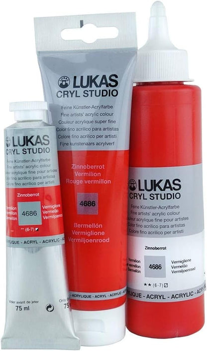 LUKAS CRYL Studio Artists Paint High Pigment Concentration Paint - 250 ml Bottle - Prussian Blue