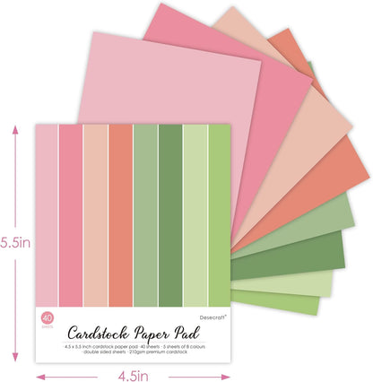 160 sheets Essential Variety Pack Cardstock Paper Pad 4 Pack 32 colors Scrapbook Decorative Paper for Card Making Journaling Origami Scrapbook Paper Scrapbooking Supplies - Crafty Corner