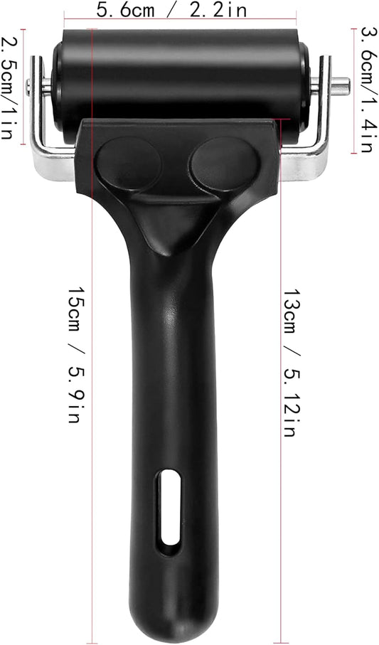 Printmaking Brayers，Rubber Roller, Brayer Ideal for Anti Skid Tape Construction Tools, Print, Ink and Stamping Tools,Crafting, Hard Rubber Roller Brayers, Vinyl Roller Ink Paint Brush (2.4in)