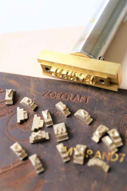 26 Interchangeable Alphabet & Number Mold Set with T-Slot Holder | Custom Brass Engraving Tools for Leather, Wood, Hot Foil Machines | DIY Symbol Dies, Stamping Imprint Templates (Set D)