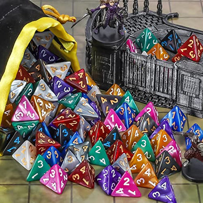 100pcs D4 Dice Set for Dungeon and Dragons (100 Count)
