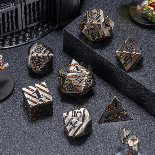 Premium Inlay Metal Dice Set
