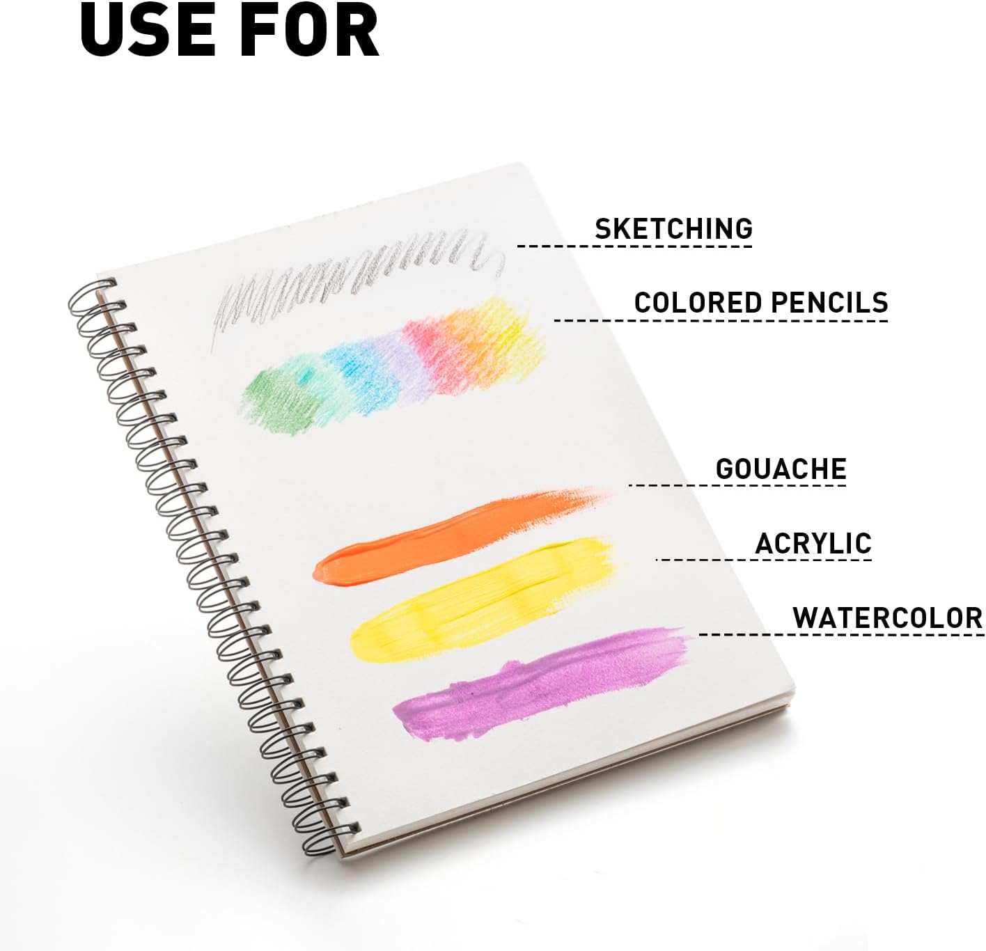 HIMI Mix Media Paper Pad 9X12''(180g/m²) 40 Sheets Mix Paper Pad, Side Wire Bound, Fine Texture, in Gouache Acrylic Art Pad for Sketching, Ink Sketch Book, Art Supplies Drawing Pad Gift (Pink) - Crafty Corner