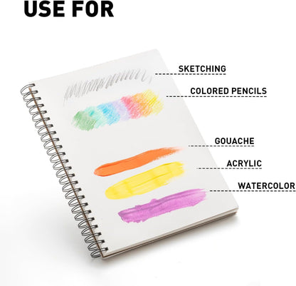 HIMI Mix Media Paper Pad 9X12''(180g/m²) 40 Sheets Mix Paper Pad, Side Wire Bound, Fine Texture, in Gouache Acrylic Art Pad for Sketching, Ink Sketch Book, Art Supplies Drawing Pad Gift (Pink) - Crafty Corner