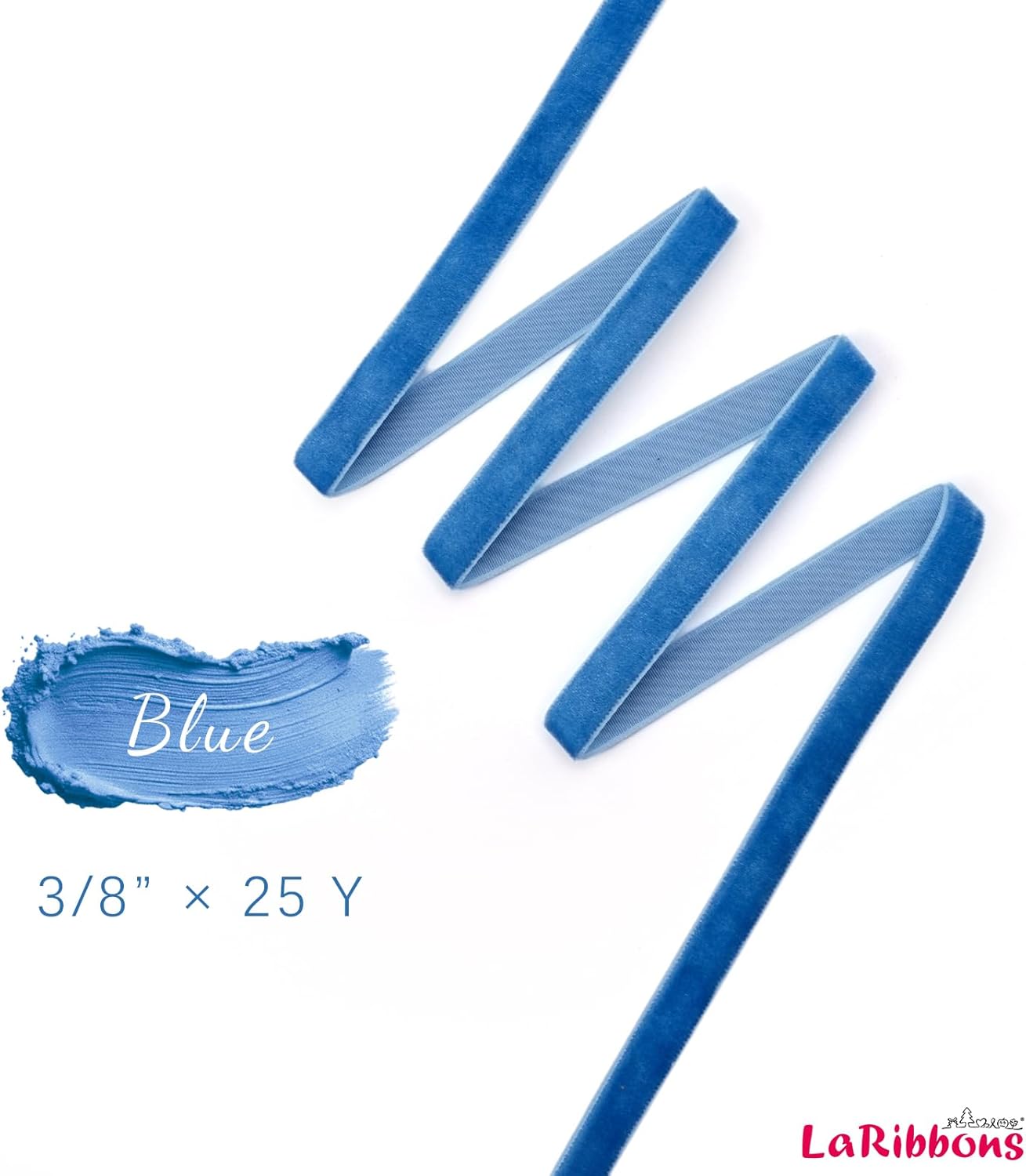 LaRibbons Thin Velvet Ribbon 3/8 Inch x 25 Yards, Dusty Blue Velvet Ribbon for Christmas Tree, Gift Wrapping, Wreath Bow, Outdoor Decoration - Crafty Corner