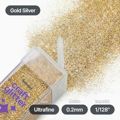 Craft Glitter Shaker Gold Silver 130g Ultrafine (4.5 Ounce)
