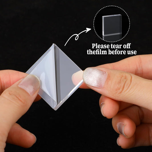 Clear Acrylic Stamping Blocks, 6 Pcs Transparent Jewelry Display Risers Base Wedding Flat Lay Props for Photography Crafts Stamping Card Making Tools - Crafty Corner