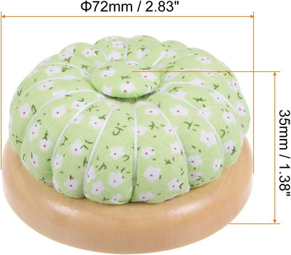 HARFINGTON Pin Cushions Sewing Needle Cushion Needle Holder Pincushions with Magnetic Wooden Base for Sewing Quilting Needlework DIY Crafts, Green White Red