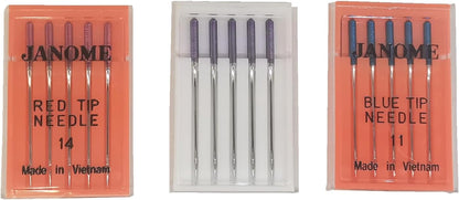 HONEYSEW Sewing Machine Blue Tip Needle Size 11 Purple Tip Needles Designed for Janome Stretch Size14