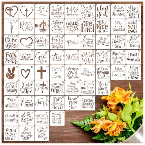 65Pcs Small Stencils for Painting on Wood BurningReusable (65 Count)