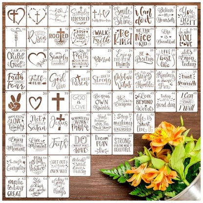 65Pcs Small Stencils for Painting on Wood BurningReusable (65 Count)