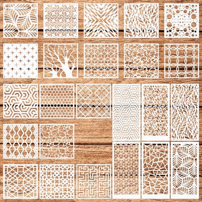 24Pcs Geometric Stencils for Painting (24 Count)