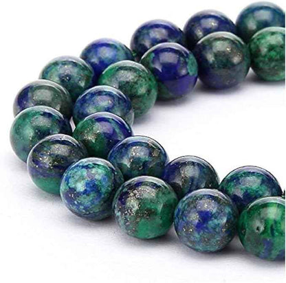 120pcs Adabele Natural Lapis Chrysocolla Healing Gemstone 6mm (0.24 inch) Round Loose Beads Gem Stone Spacer for Craft Jewelry Making GF1-6