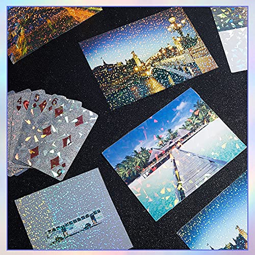 36 Sheets Holographic Sticker Paper A4 Vinyl Holographic Laminate Sheets Self Adhesive Waterproof Transparent Film